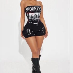 Black Strapless Jumpsuit